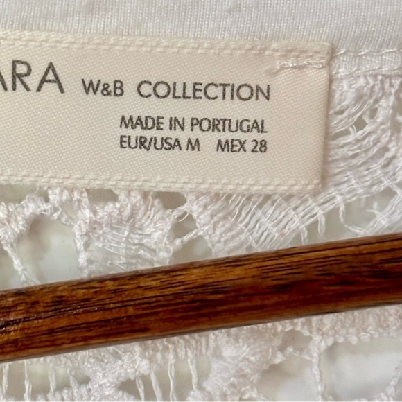 Zara| Feminine Ivory White Knit Lace Tank Top w/ Back Lace Panel Sz M - Picture 5 of 5